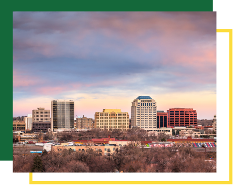 Colorado Springs, Colorado, USA downtown city skyline